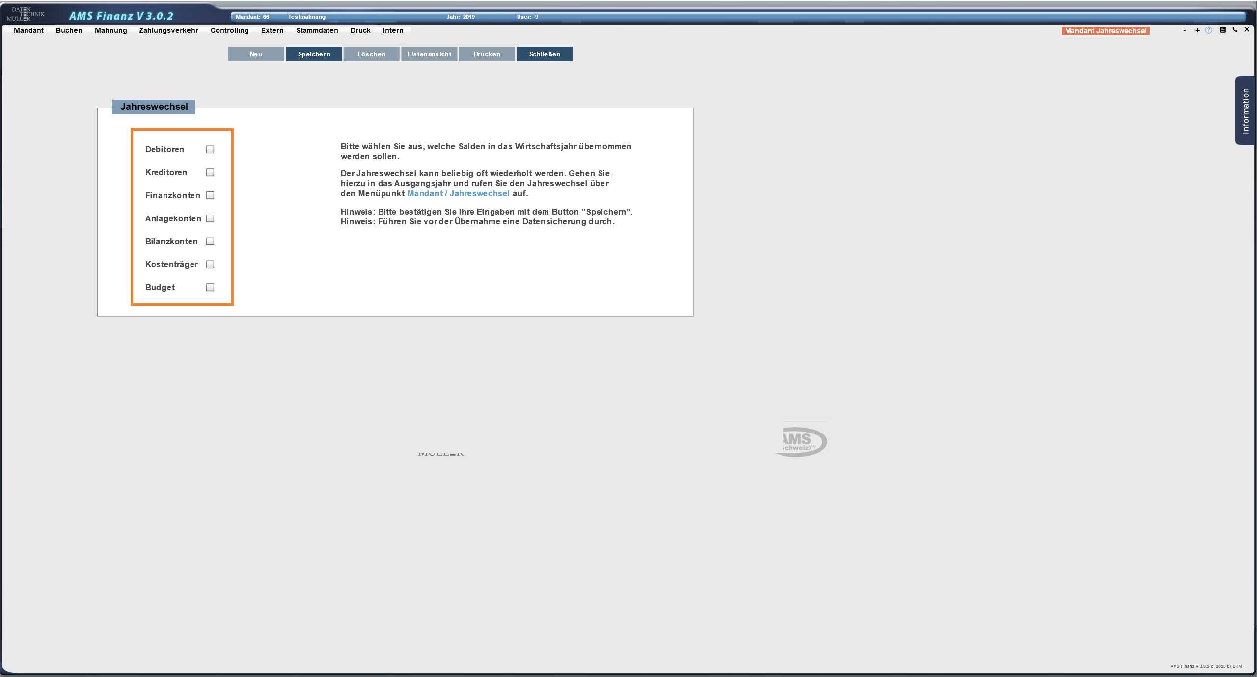 Mandant Jahreswechsel