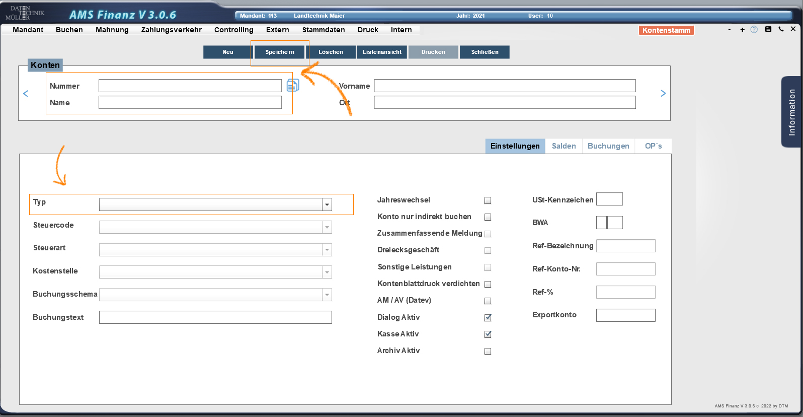 Konten_Neus Konto anlegen
