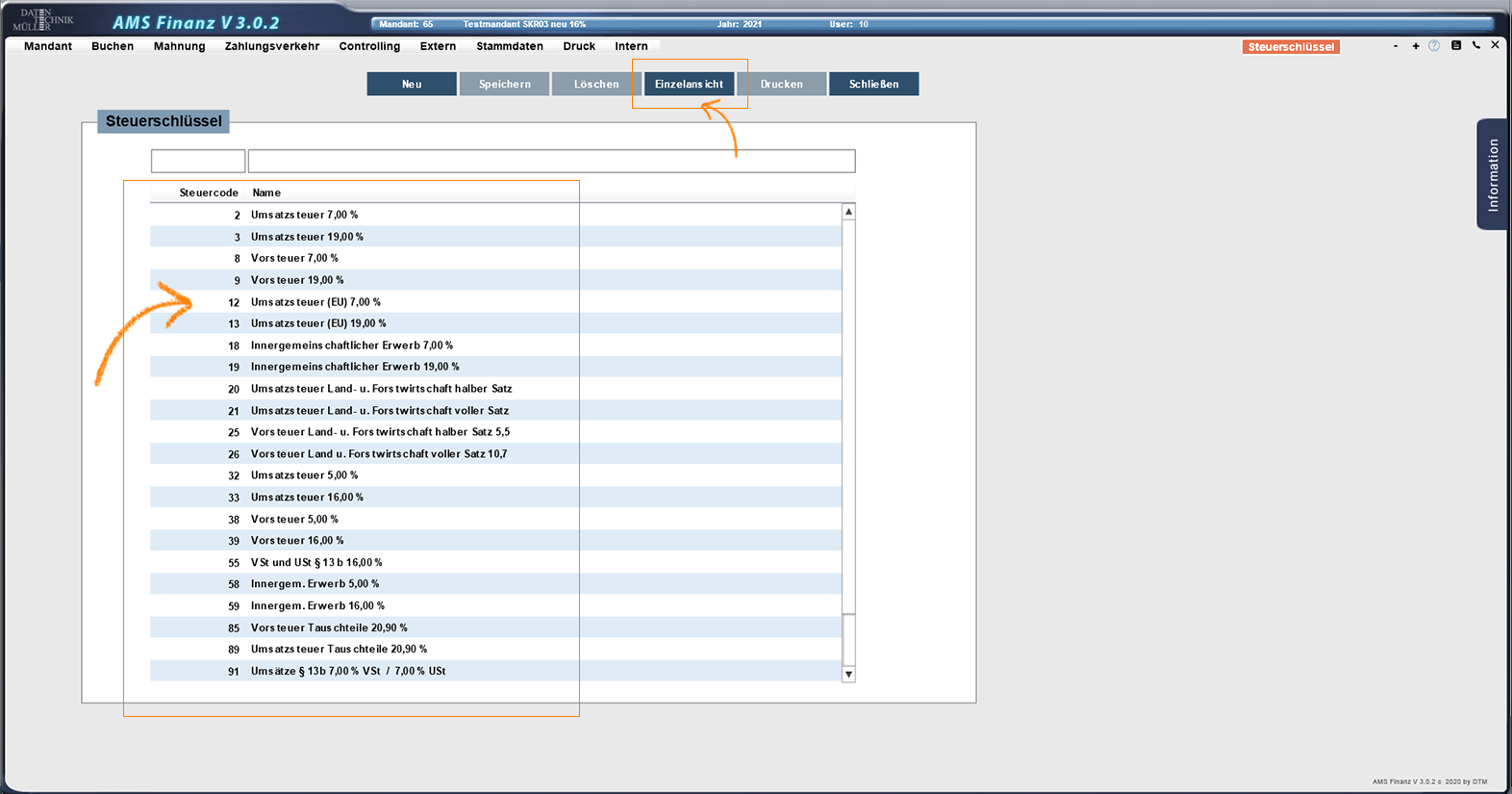 steuerschluessellistenansicht