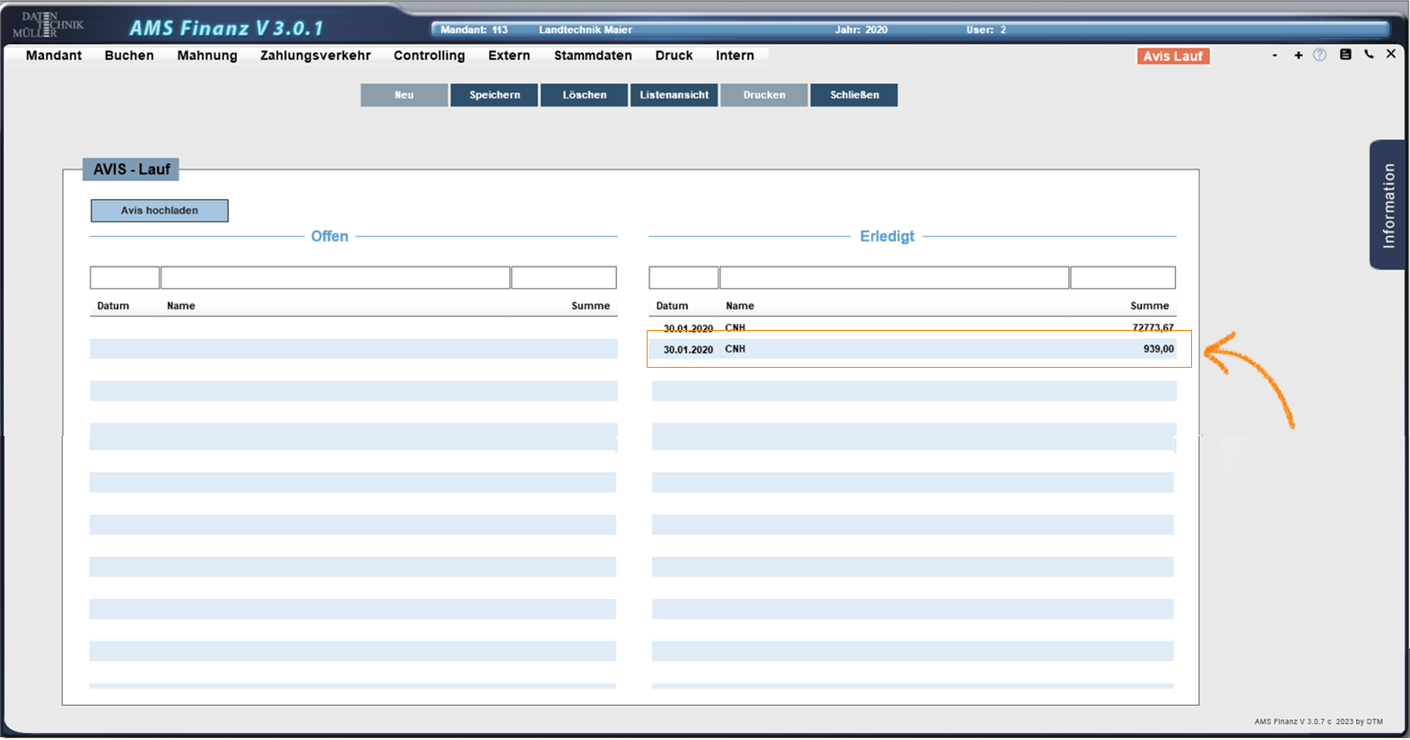 Avis-erledigt-anzeige