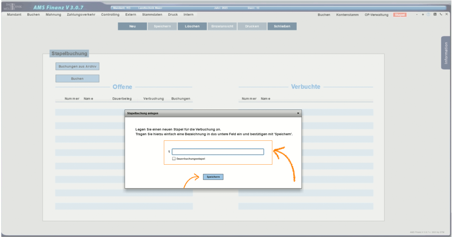 Buchen-Stapelbuchung-Anlage