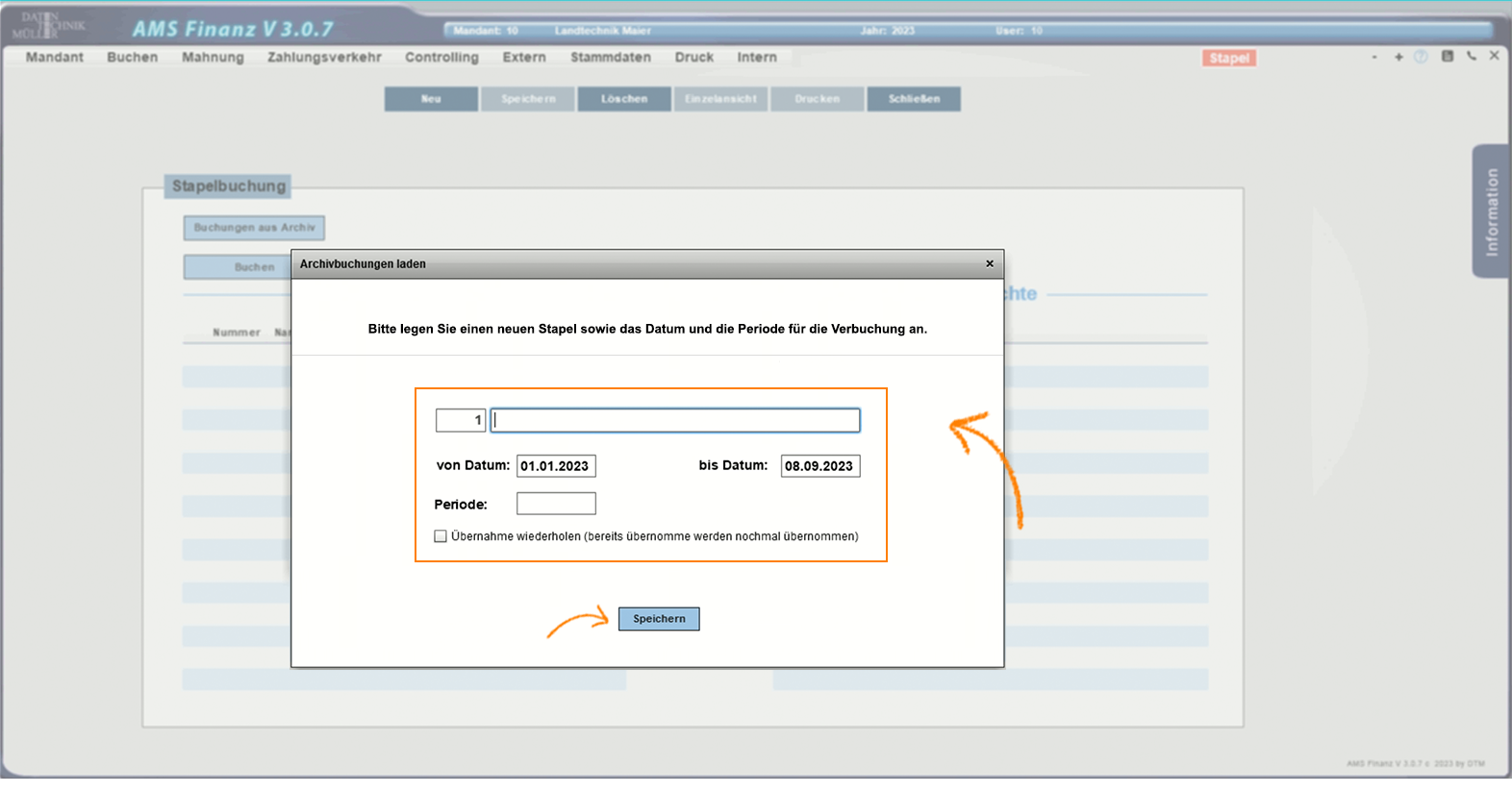 Buchen_Stapelbuchung-Buchung-aus-Archiv