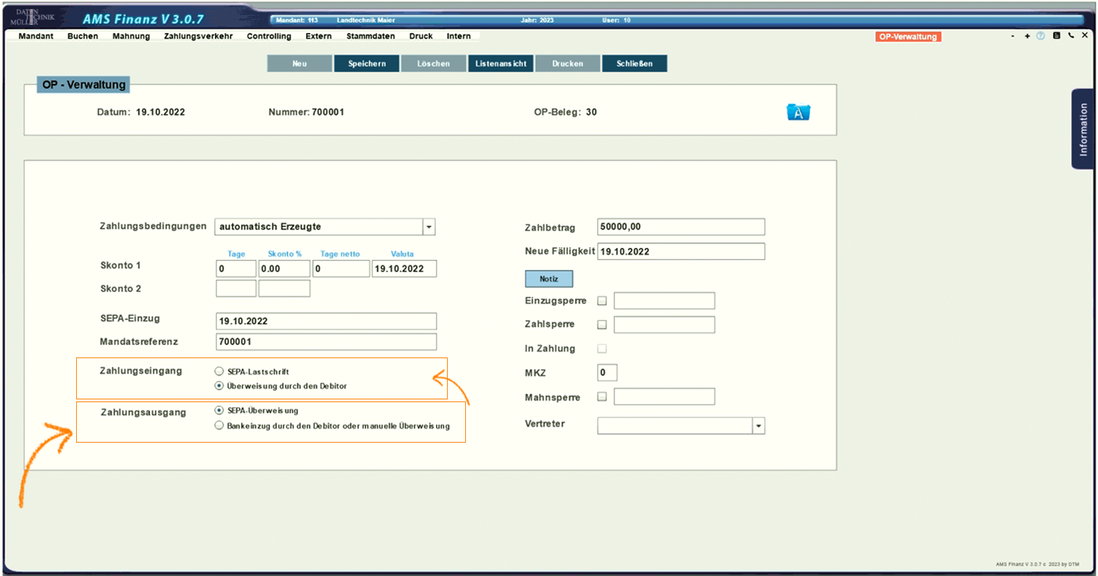 OP-Verwaltung_OPDebitor_Zahlungseingang