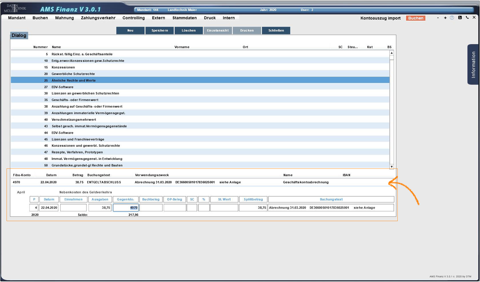 per-Dialog-verbuchen
